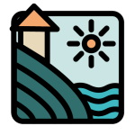 Panoramablick auf das Meer und den Pool - Icon